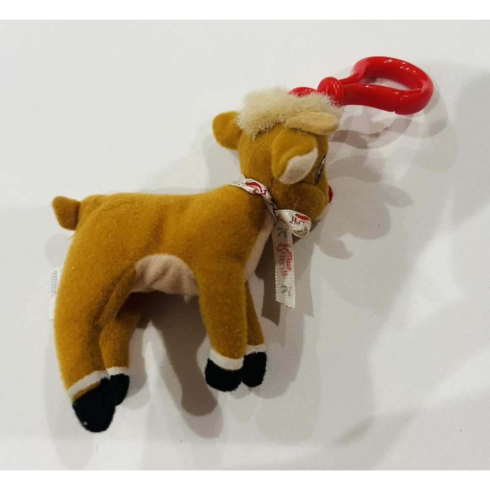 Rudolph the Red‎ Nose Reindeer Plush 4" Prestige 1999 Vintage Keychain Clip